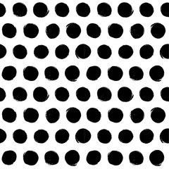 Abstract vector seamless pattern with grunge ink circle. Vintage