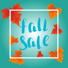 Fall  sale. Seasonal sale banner design with fall leaves