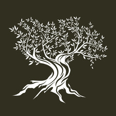 Olive tree silhouette icon isolated