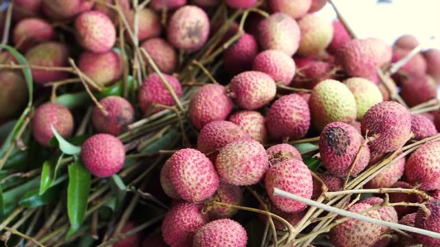 Pile of delicious tropical fruit, Lychee