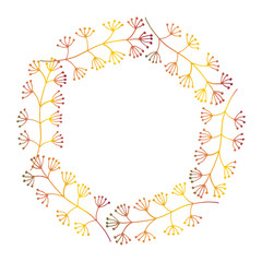 Hand drawn floral wreath