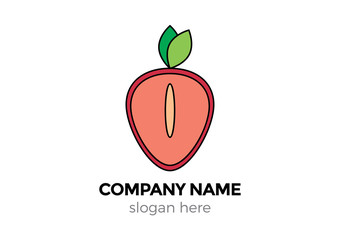 strawberry vector logo