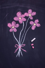 chalk drawing flowers