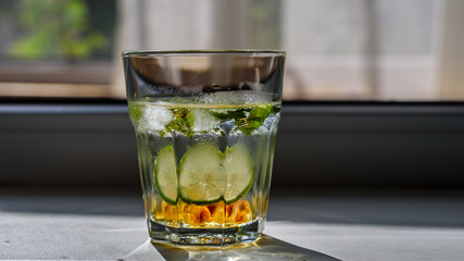 Glass of homemade lemonade