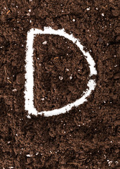 Alphabet written on-ground coffee