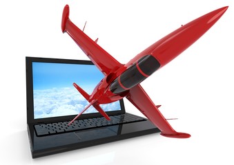 Aeronautical engineering/ 3D render image representing aeronautical engineering