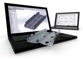 Computer Aided Design / 3D render image representing computer aided design 