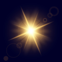 Creative concept Vector set of glow light effect stars bursts with sparkles isolated on black background. For illustration template art design, banner for Christmas celebrate, magic flash energy ray