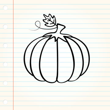 Single pumpkin with doodle design