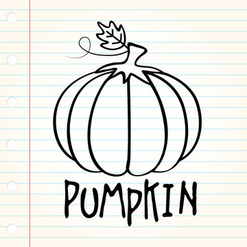 Pumpkin doodle in vector design