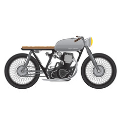 Old vintage motorcycle, metallic color. cafe racer theme