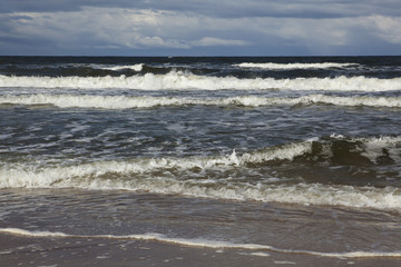 Stormy sea waves.