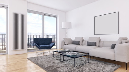 Fototapeta na wymiar Modern Living room 3d render