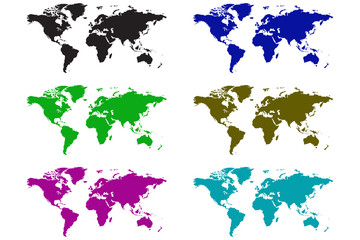 earth map icon colour set