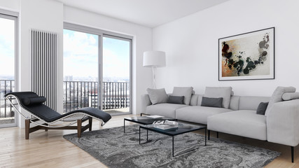 Modern Living room 3d render