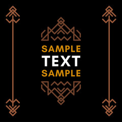 Art Decorative Geometric Vector Frames and Borders. Brown on Black Background. Vector Ornaments, Vector Decoration, Line Ornament, Vector Logos, Vector Labels