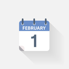 1 february calendar icon