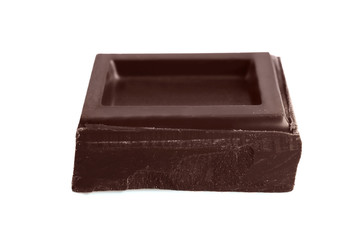 Chocolate piece, isolated on white