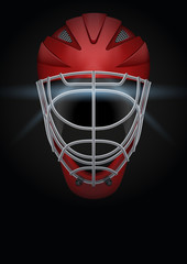 Dark Background of hockey helmet. Vector Illustration.