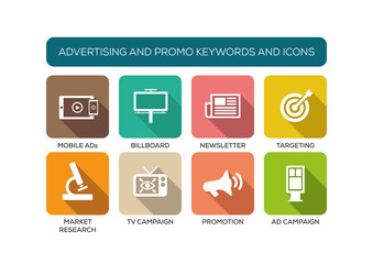 Advertising and Promo Flat Iconset