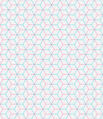 Hexagonal blue-pink pattern