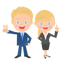 ポーズをとるビジネスマン、ビジネスウーマン