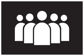group of people icon black background