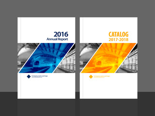 Cover design for annual report and business catalog, magazine, flyer or booklet. Brochure template layout. A4 cover vector EPS-10 sample image with Gradient Mesh.