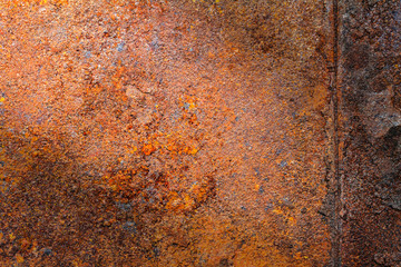 Rusty metal texture or rusty metal background. Grunge retro vintage of rusty metal plate for design with copy space for text or image. Dark edged.