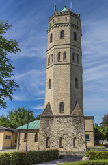 Fototapeta na wymiar Tower at the Stift Tilbeck in Havixbeck