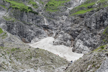 Schneefeld Eiskapelle, Eisbach-Wasserfall, Watzmann-Ostwand