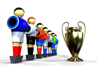  Soccer award  / 3D render image representing a soccer concept with a golden award