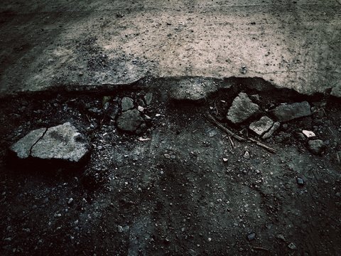 Broken abandon road