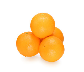 Orange fruit with water drops isolated on white background