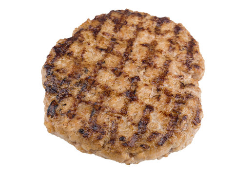 Hamburgers steak isolated on the white background with clipping path