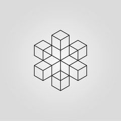 geometry minimal logo concept, cross vector logo template