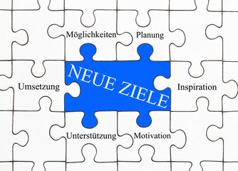Neue Ziele Puzzle Konzept