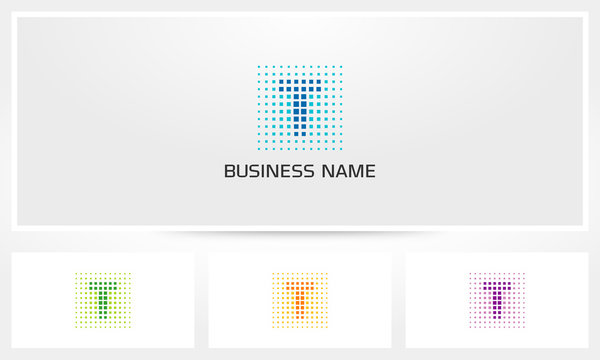 Letter T Pixel Dots Logo