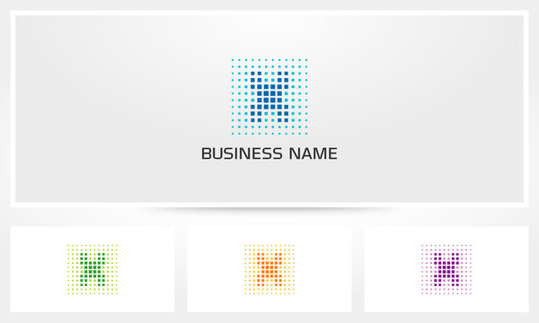 Letter X Pixel Dots Logo