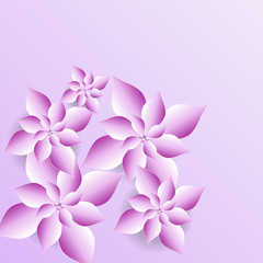 Paper art flower background. Origami flower. Vector stock.