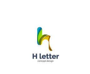 Abstract H geometric letter logo template
