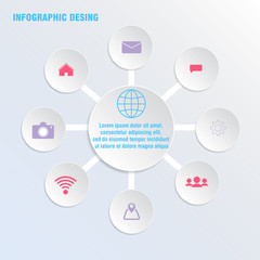 Vector circle elements for infographic. Template for cycling dia