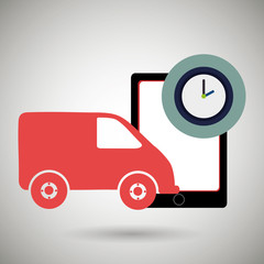 van shipping online store vector illustration eps 10