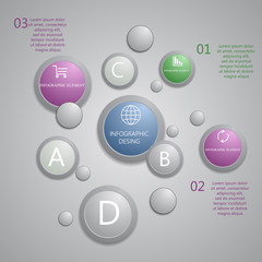 Modern presentation panel with glossy plastic buttons and shiny