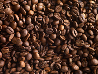 Coffee Beans Background. Close up.