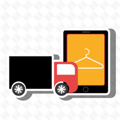 truck delivery shipping market vector illustration eps 10