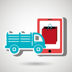 truck stake delivery vector illustration eps 10