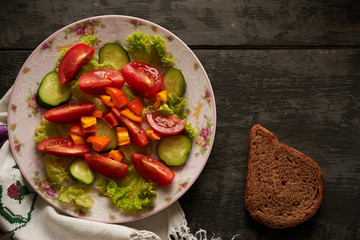Vegans salad on the table top