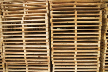 Wood pallet in factory 