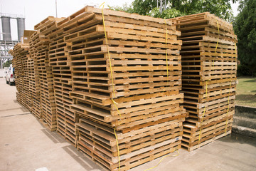Wood pallet in factory 